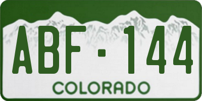 CO license plate ABF144