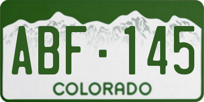 CO license plate ABF145
