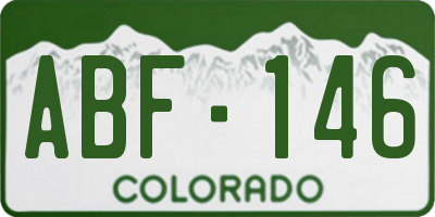 CO license plate ABF146