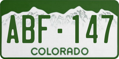 CO license plate ABF147