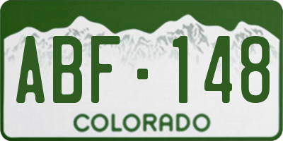 CO license plate ABF148