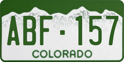 CO license plate ABF157