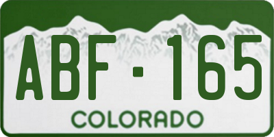 CO license plate ABF165