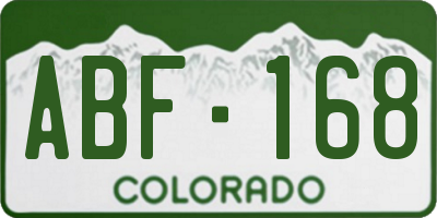 CO license plate ABF168