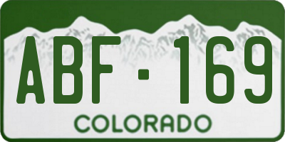 CO license plate ABF169