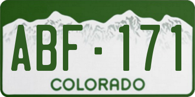 CO license plate ABF171