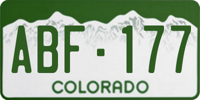 CO license plate ABF177