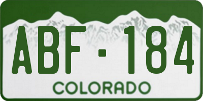 CO license plate ABF184