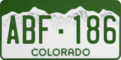 CO license plate ABF186