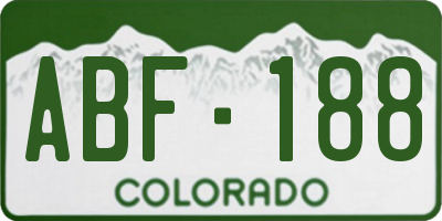 CO license plate ABF188