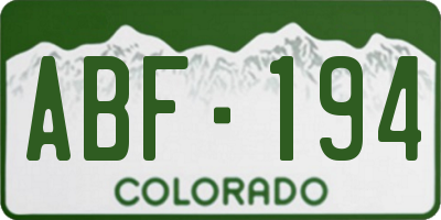 CO license plate ABF194