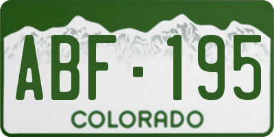 CO license plate ABF195