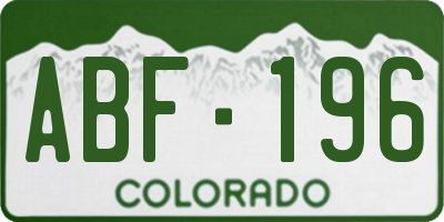 CO license plate ABF196
