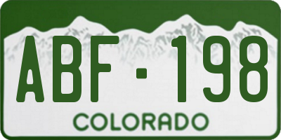 CO license plate ABF198
