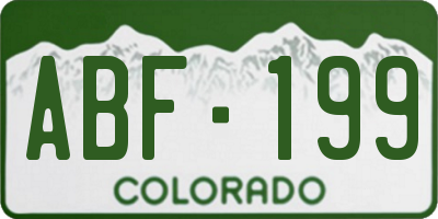CO license plate ABF199