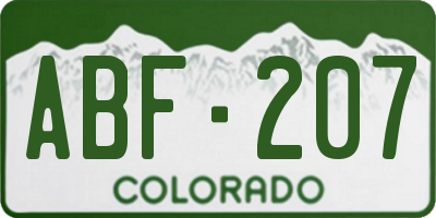 CO license plate ABF207