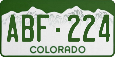 CO license plate ABF224