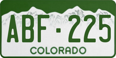 CO license plate ABF225