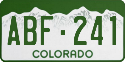 CO license plate ABF241