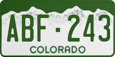 CO license plate ABF243