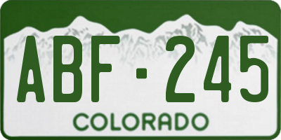 CO license plate ABF245