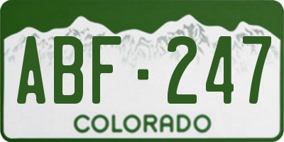 CO license plate ABF247