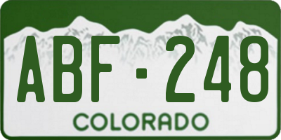 CO license plate ABF248