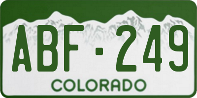 CO license plate ABF249