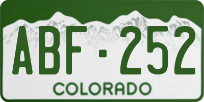 CO license plate ABF252