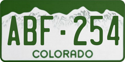 CO license plate ABF254