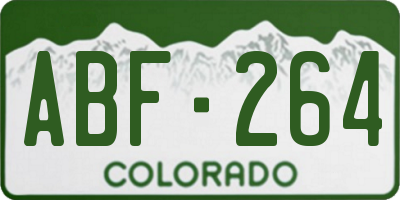 CO license plate ABF264