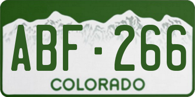 CO license plate ABF266