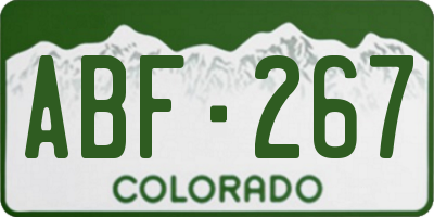 CO license plate ABF267