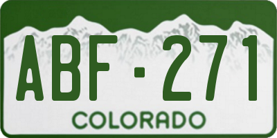 CO license plate ABF271