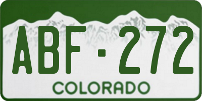 CO license plate ABF272