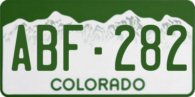 CO license plate ABF282