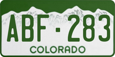 CO license plate ABF283