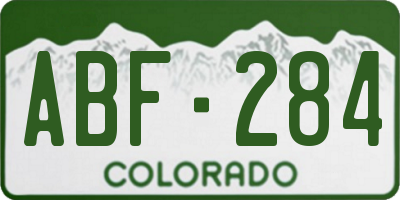 CO license plate ABF284