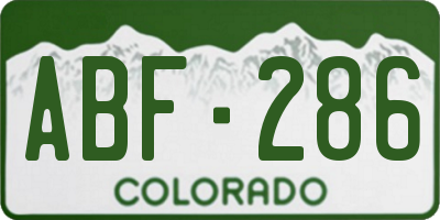 CO license plate ABF286