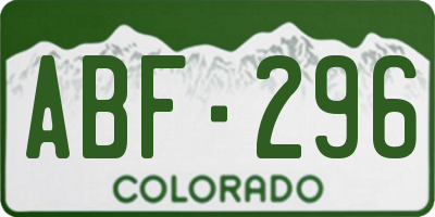 CO license plate ABF296
