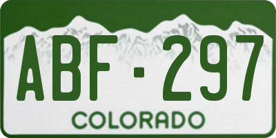 CO license plate ABF297