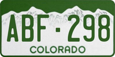 CO license plate ABF298
