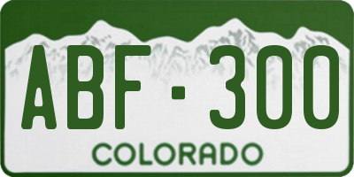 CO license plate ABF300