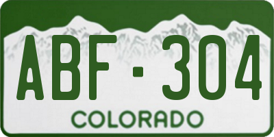 CO license plate ABF304