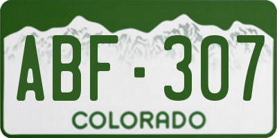 CO license plate ABF307
