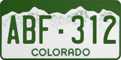 CO license plate ABF312