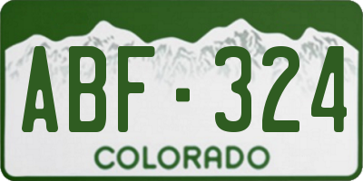 CO license plate ABF324