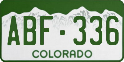 CO license plate ABF336