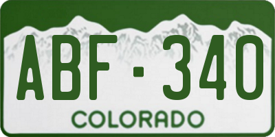 CO license plate ABF340