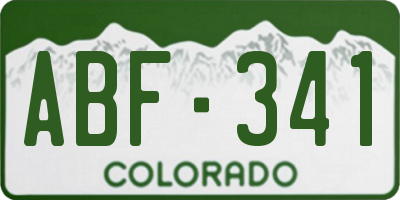 CO license plate ABF341